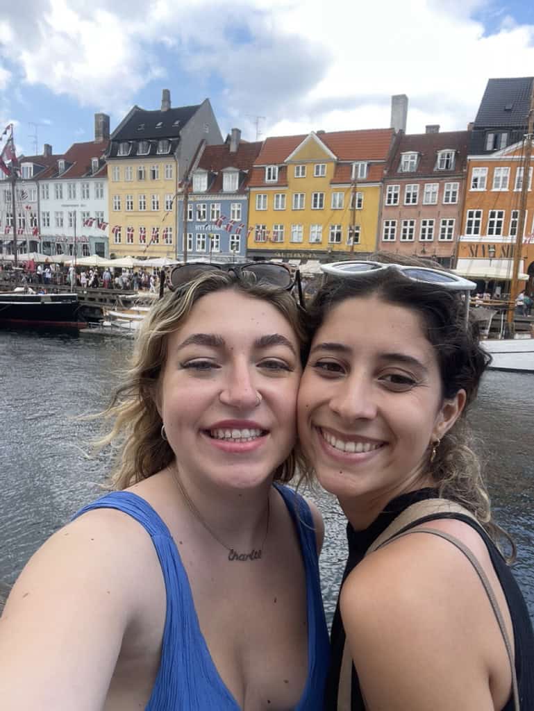 Charlie and Paula infront of the Nyhavn in Copenhagen